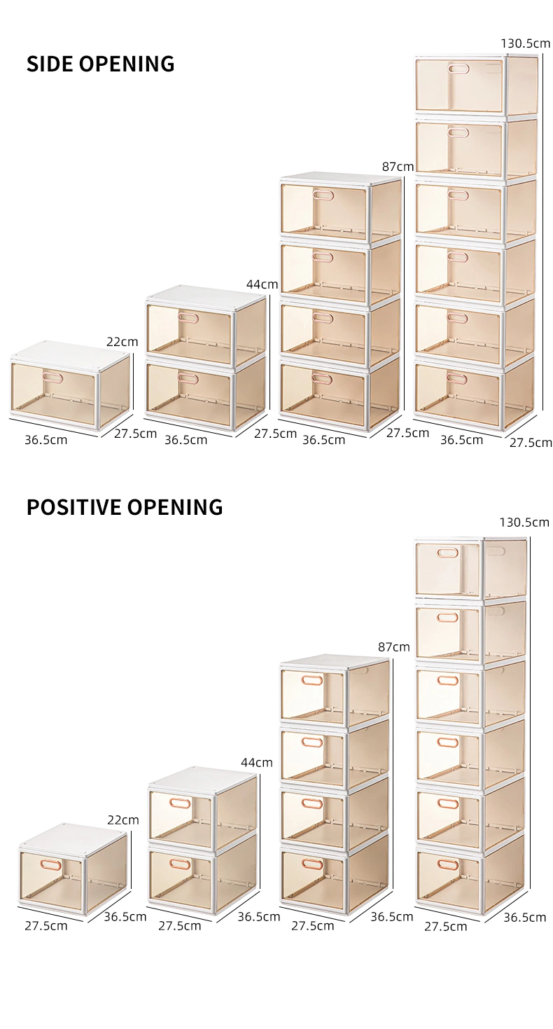 Lvcat Integrated High Magnet Folding Plastic Side-Opening Transparent Sneaker Shoes Cabinet