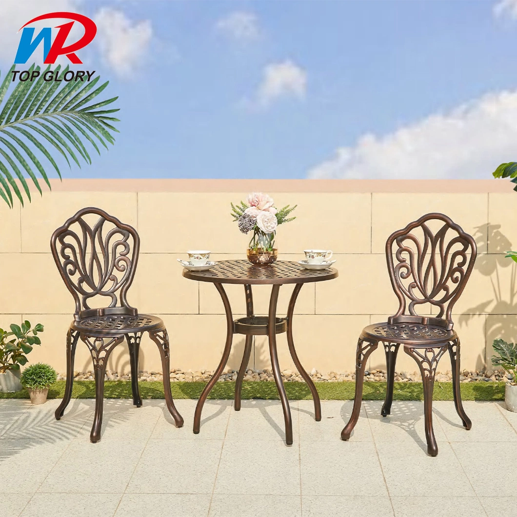 Factory Price Cast Aluminum Furniture Outdoor Garden Furniture Dining Table and Chair Set