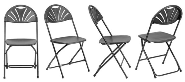 Wholesale Outdoor Black Plastic Portable Seaside Wedding Folding Chair