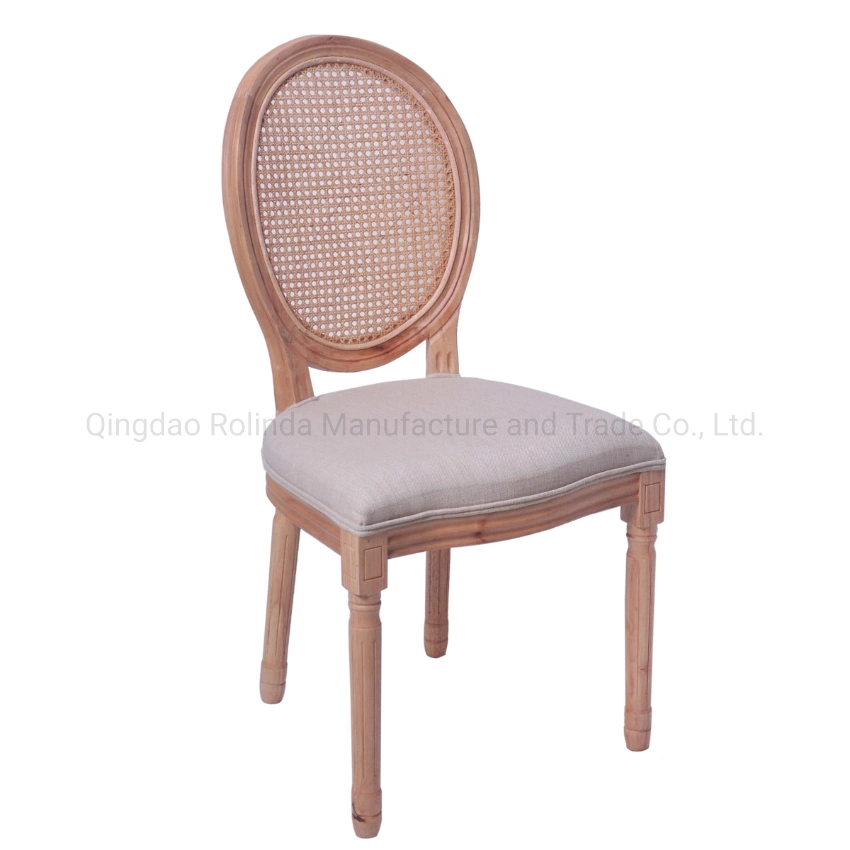 Whole Sale High Grade Quality Wood Antique French Louis Xv Chair Cane PU Leather Fabric Back Xvi Chairs for Hotel Dining Restaurant