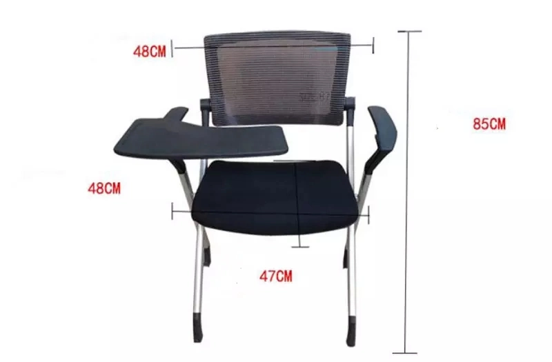 Aluminum Metal Frame Training Folding Black Stackable Chairs for Office