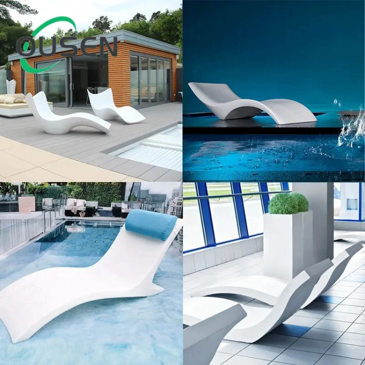 Glass Fiber Reinforced Plastic Pool Patio Sunbed Furniture Outdoor Chaise Double Lounger