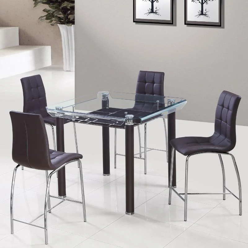 Modern Bar Stools PU Leather for Dining Table Kitchen Height Bar Stool with Chromed Legs Chairs