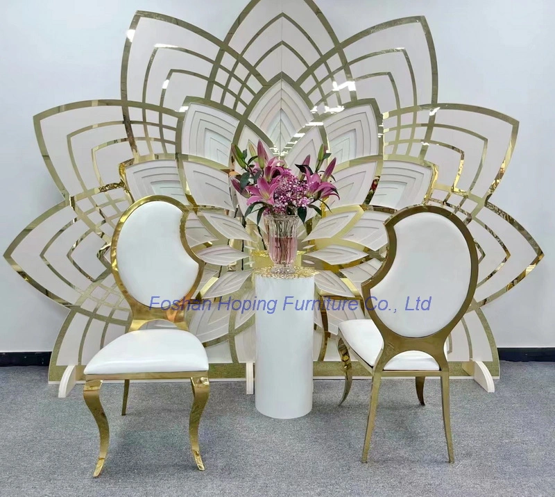 Gold King Throne High Back Wedding Background Decor Dining Chair