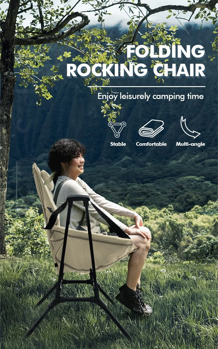 Outdoor Portable Folding Rocking Chair Lounge Chair Adult Aluminum Alloy Leisure Camping Picnic Chair