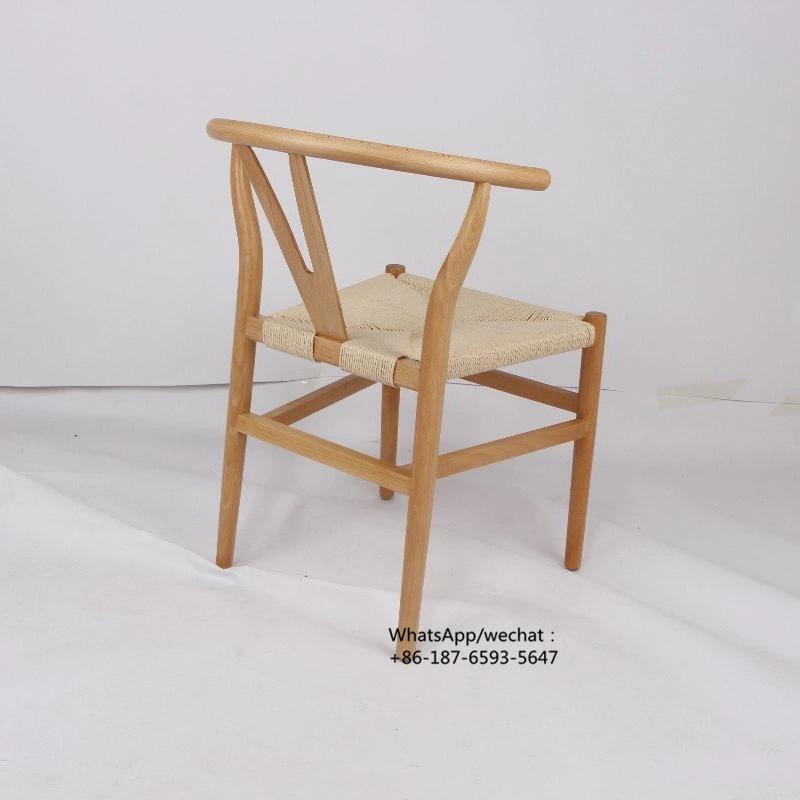 Black Wooden Wishbone Y Chair with Paper Rope Seat