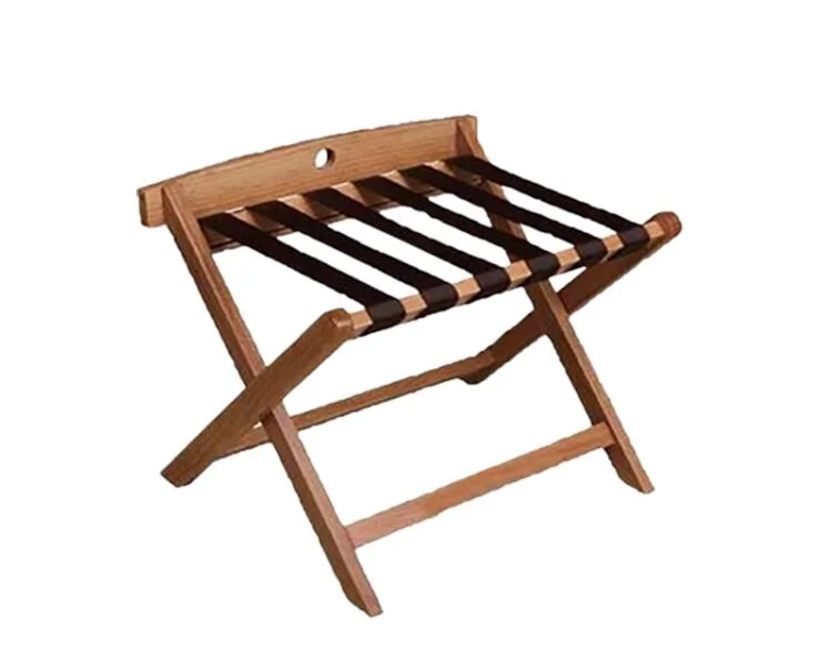 Folding Design Stable Durable Casual Home Hotel Bamboo Luggage Rack with Shoe Shelf