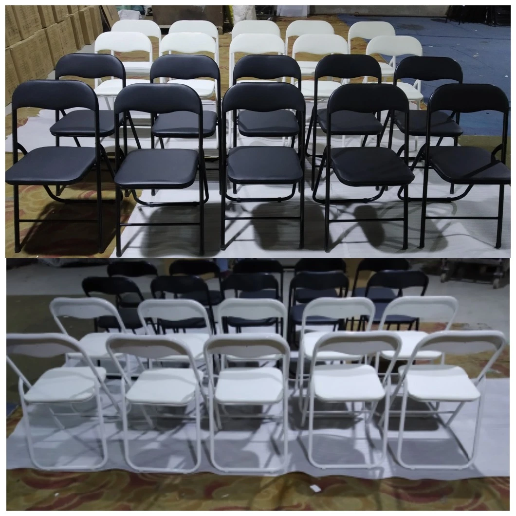 Wholesale Cheap White Black Portable Foldable PP Metal Event Dining Folding Chair for Outdoor