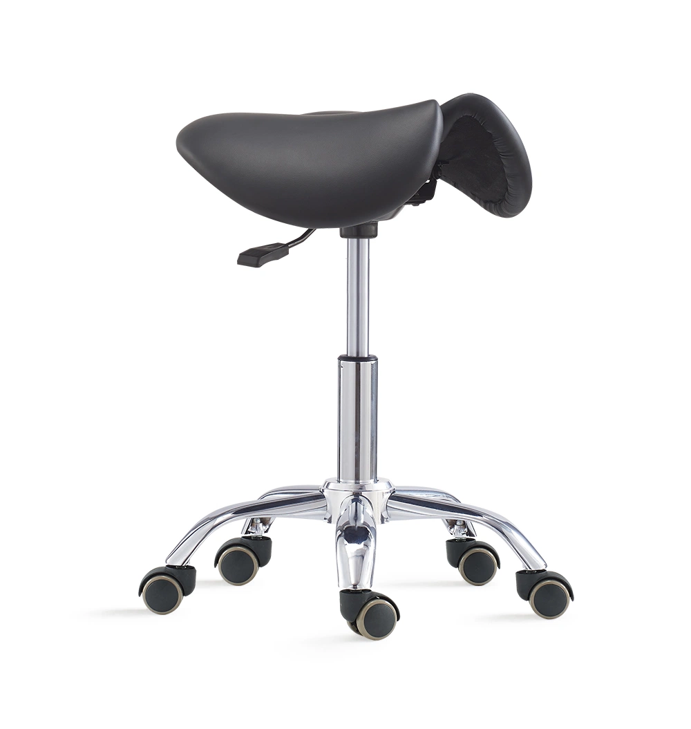 Ergonomic Swivel Adjustable Dental Saddle Stool Medical Chair with Wheels