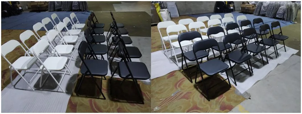 Wholesale Cheap White Black Portable Foldable PP Metal Event Dining Folding Chair for Outdoor