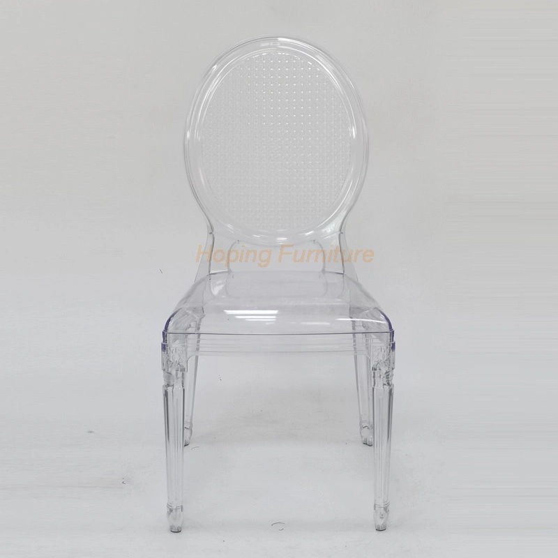 Net Back Decoration Transparent Crystal Wedding Dining Furniture Tiffany Resin Chair