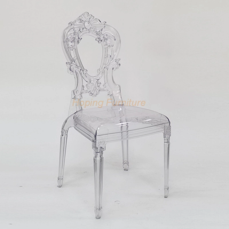 Net Back Decoration Transparent Crystal Wedding Dining Furniture Tiffany Resin Chair