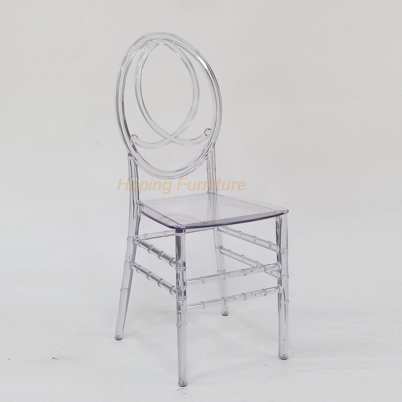 Net Back Decoration Transparent Crystal Wedding Dining Furniture Tiffany Resin Chair