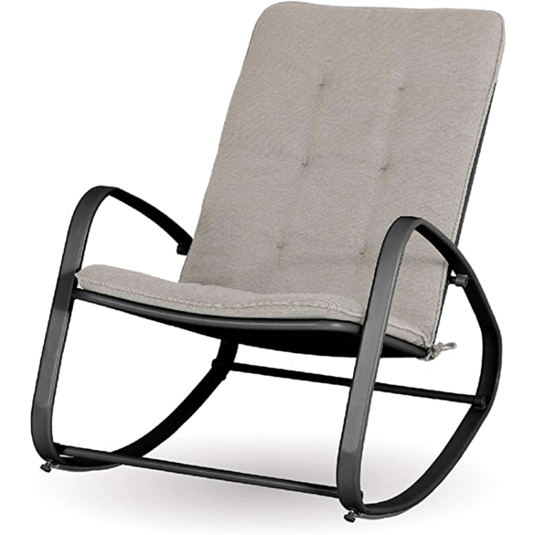 Outdoor Patio Rocking Chair Padded Metal Rocker Chairs Support 300lbs