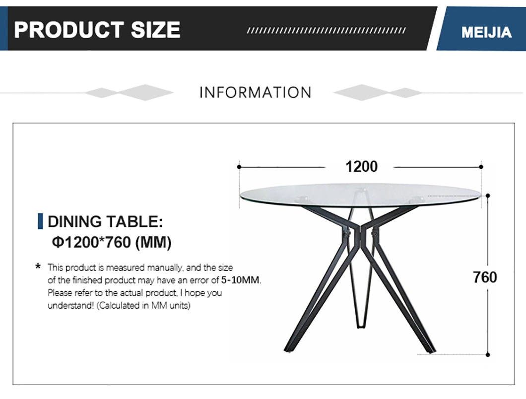 2022 New Rectangular Italian Glass Top Tavolo and Metal Leg Mesa De Marmore Dining Table Set