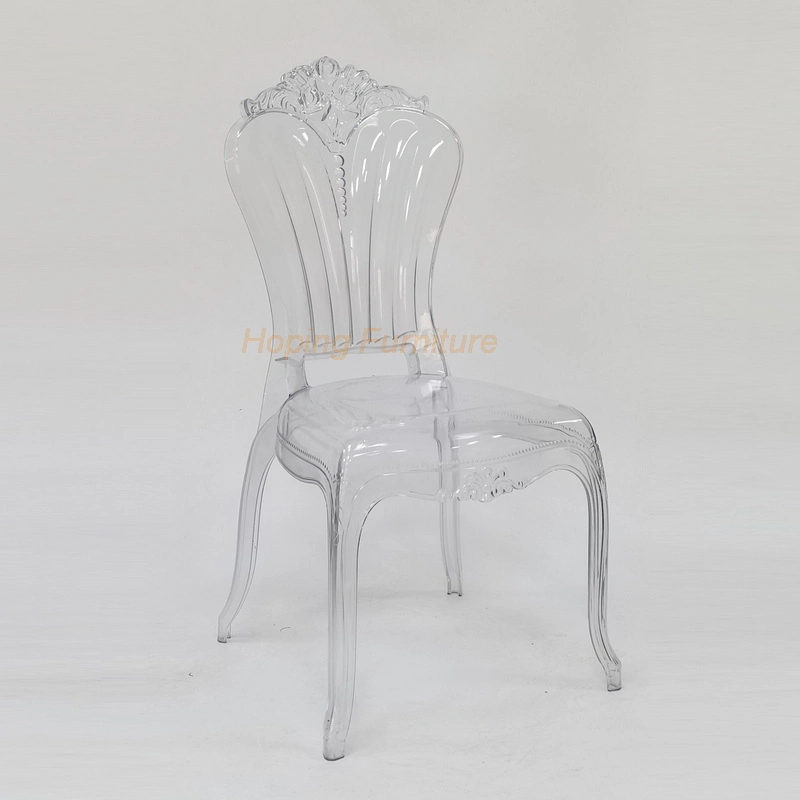 Net Back Decoration Transparent Crystal Wedding Dining Furniture Tiffany Resin Chair