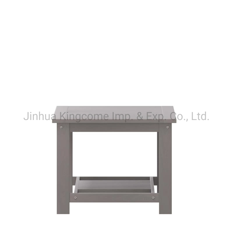 Garden Furniture Outdoor Picnic Plastic Wood Polystyrene Outdoor Bench and Table in Gray