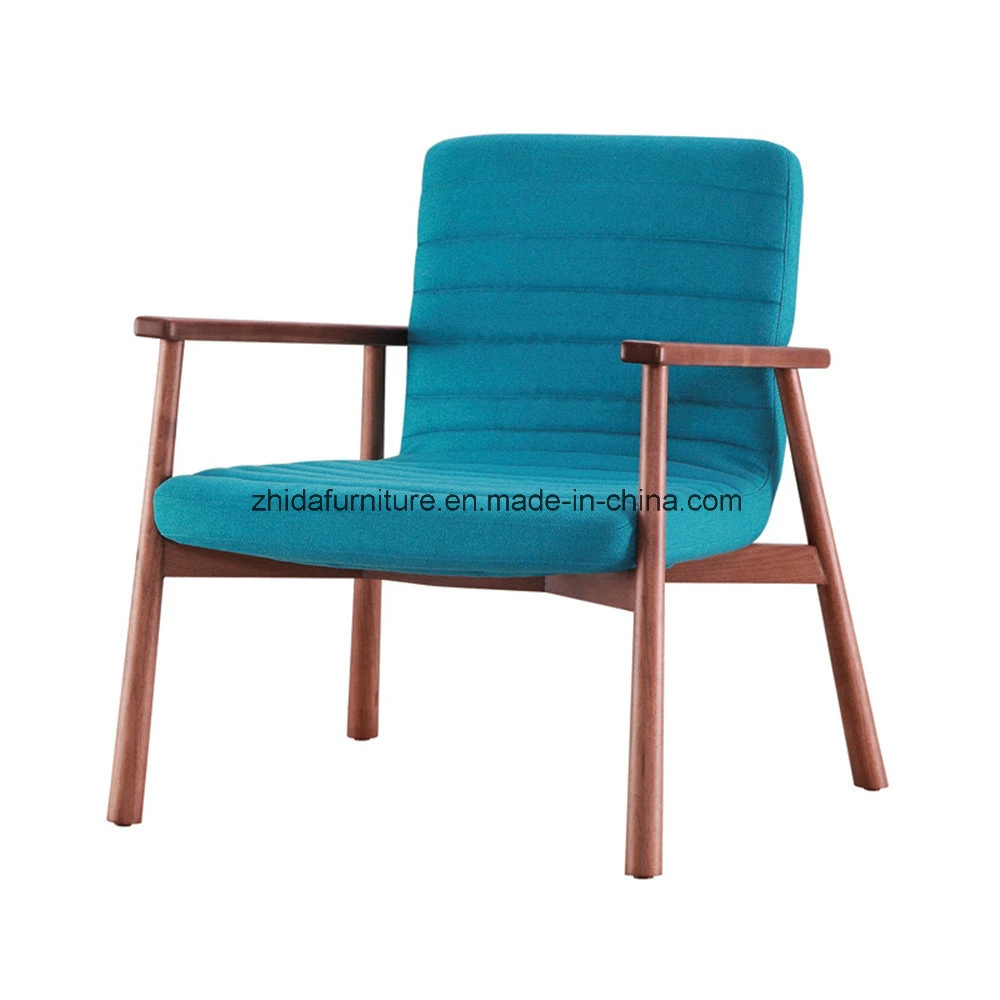 Zhida Modern Design Home Dining Furniture Walnut Solid Wood Frame Armchair Hotel Restaurant Furniture Fabric Dining Chair for Dining Room