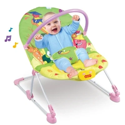 Portable Baby Electric Soothing Rocking Chair Hanging Toys Vibration Bounce Chair Folding Safety Soft Baby Nest Lounger Bed Baby Swing Chair