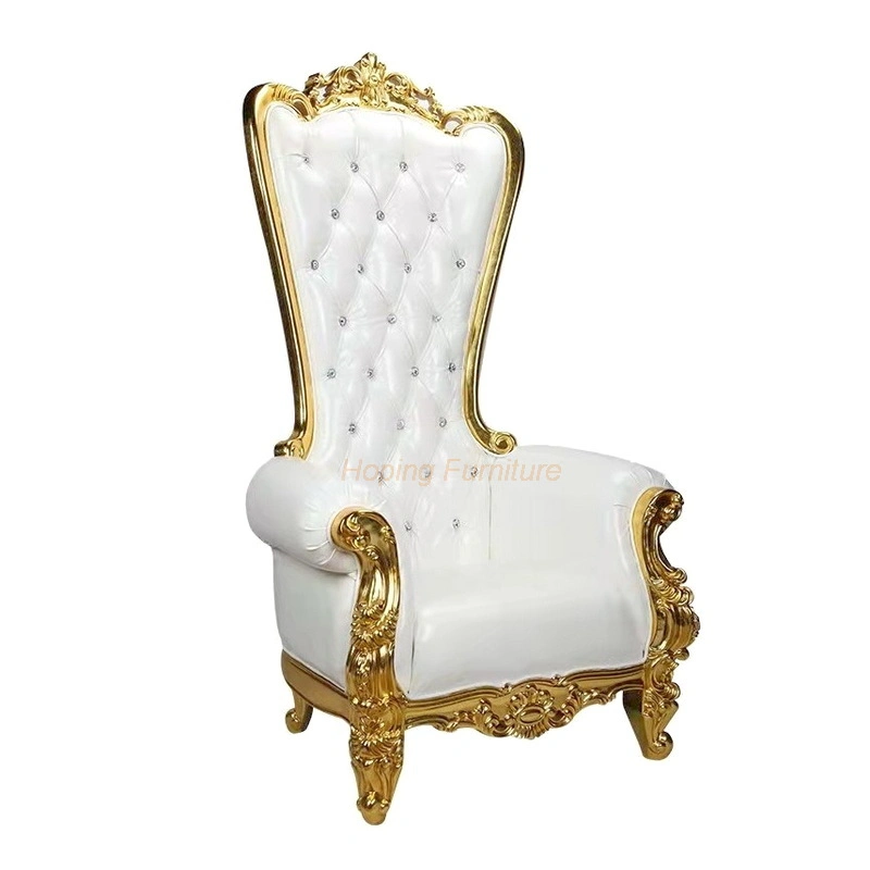 Gold King Throne High Back Wedding Background Decor Dining Chair