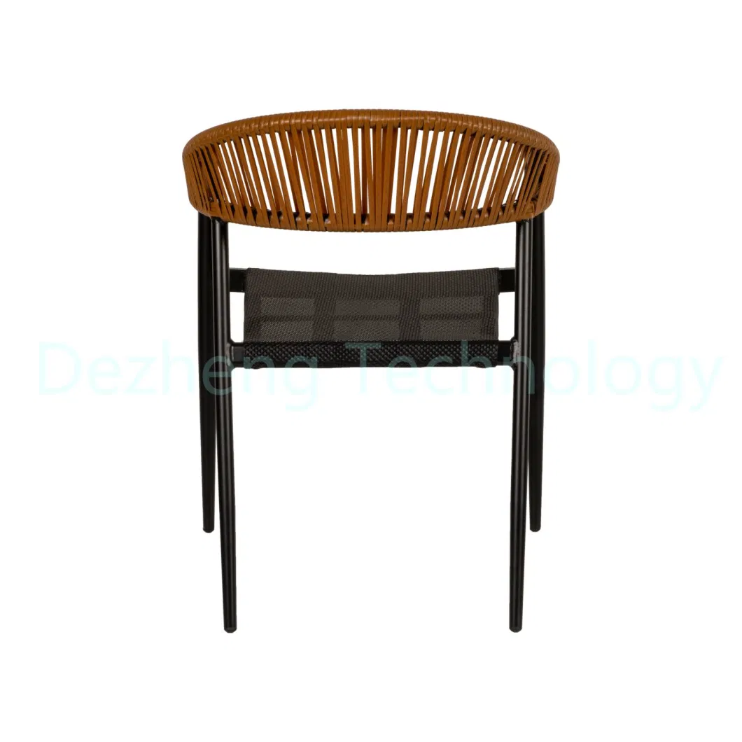 Grey Rattan Aluminum Frame Leisure Dining Outdoor Restaurant Chair for Hotel Use