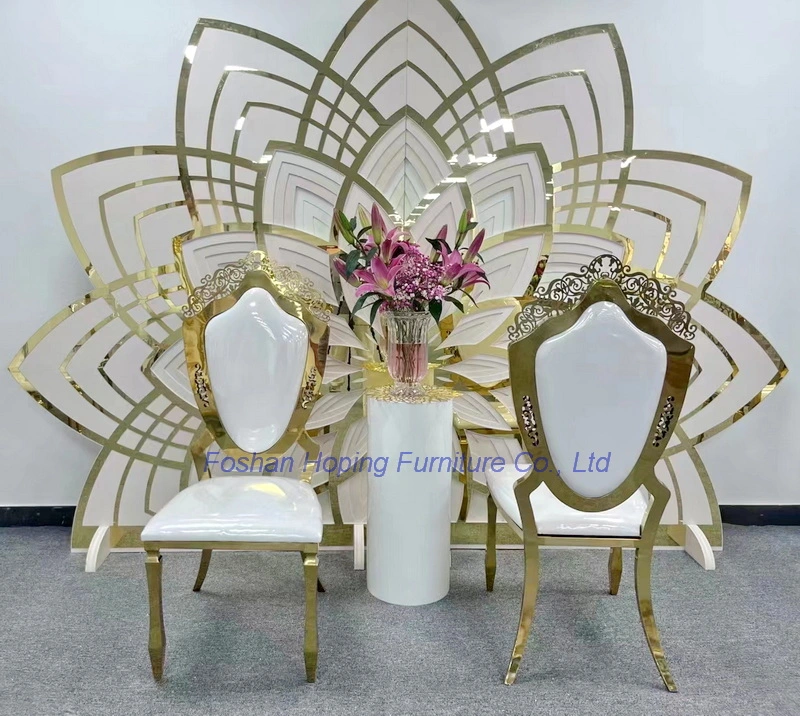 Gold King Throne High Back Wedding Background Decor Dining Chair