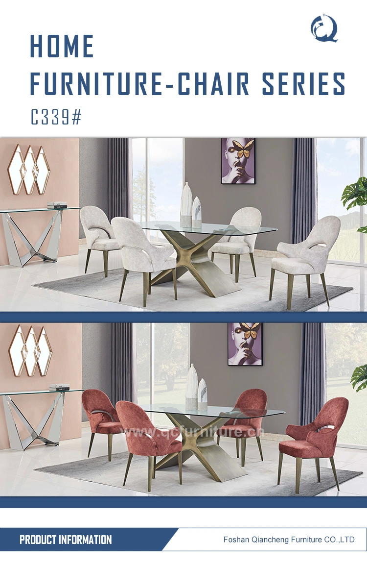 Hotel Furniture Chair Dining Room Set Grey Velvet Dining Chair