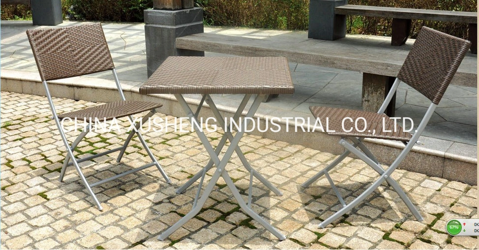 Patio Outdoor Coffee Chair Garden Table Rattan Folding Chair Furniture Set