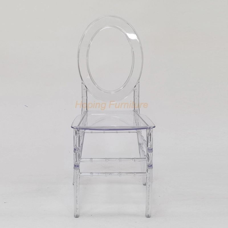 Net Back Decoration Transparent Crystal Wedding Dining Furniture Tiffany Resin Chair