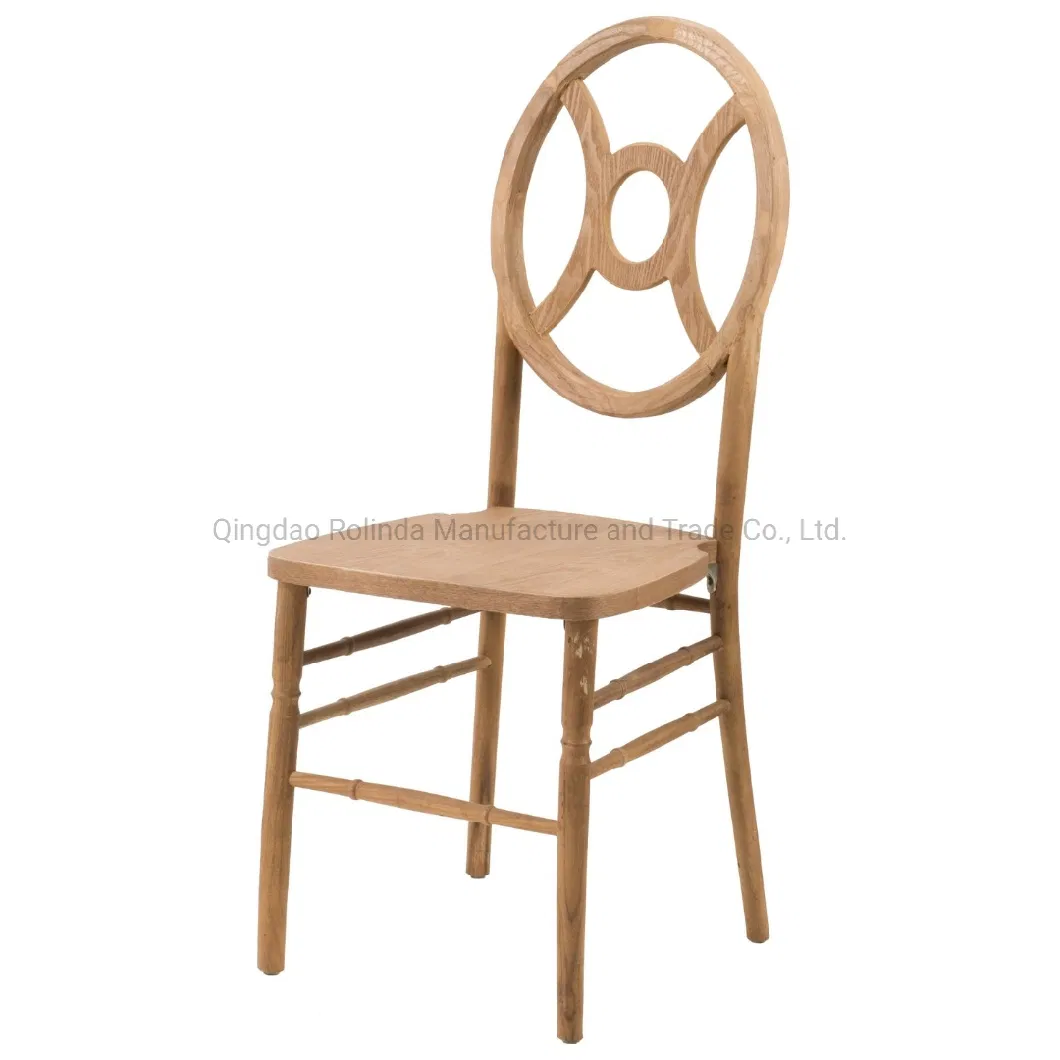 Popular Cheaper Price Powder Coating Commercial Furniture Restaurant Vintage Industrial Stackable Solid Wood Phoenix Round Back Dining Chair