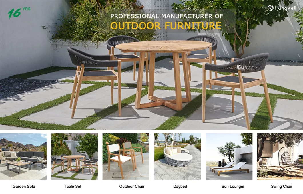 Wholesale Modern Style Teak Wood Furniture Garden Outdoor Table and Chair for Hotel Garden Patio