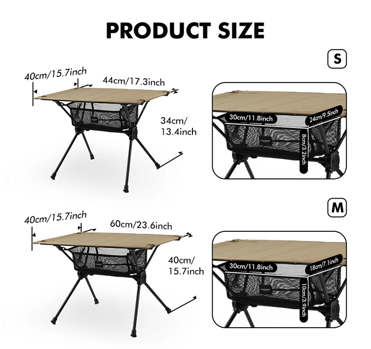 Kinggear Lightweight Hiking BBQ Beach Camping Foldable Backpacking Table Small Folding Outdoor Camping Aluminum Mini Table