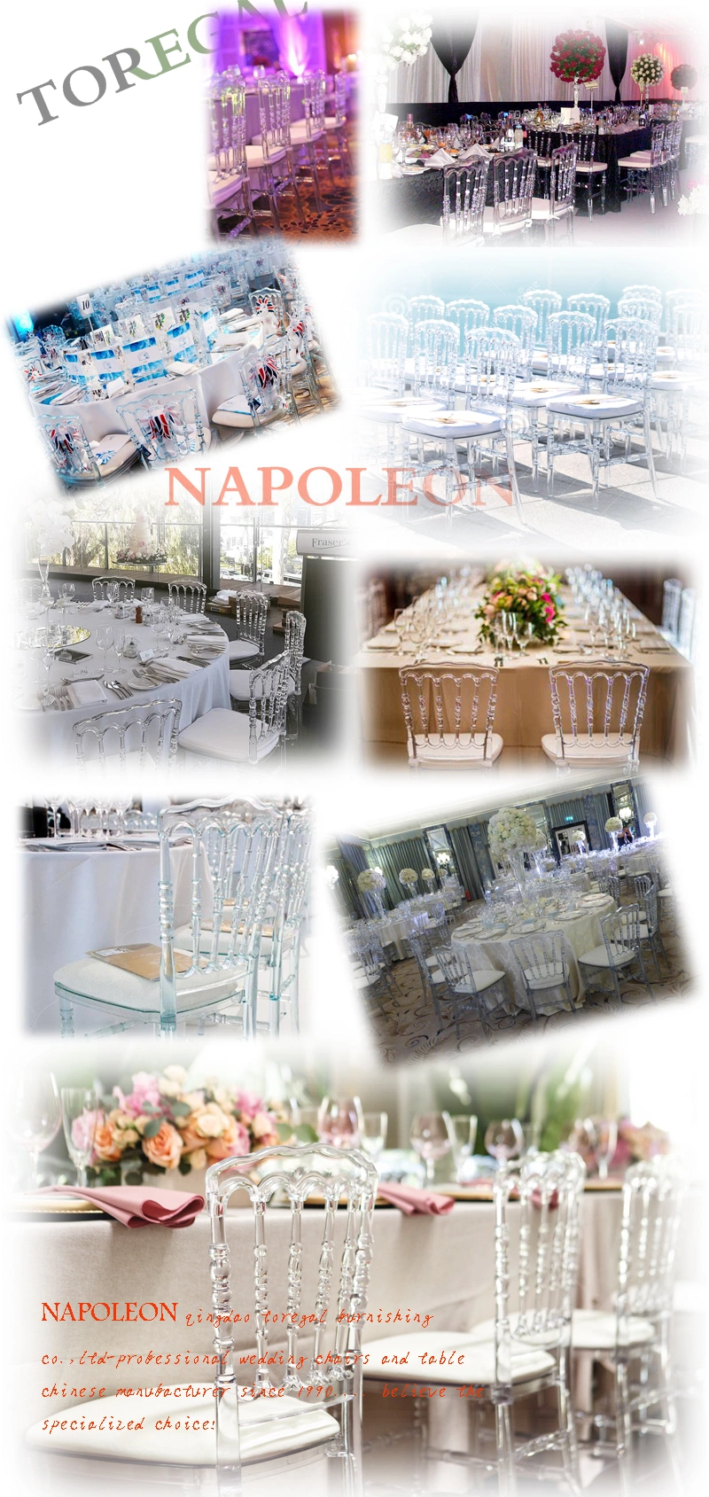 Garden White Color Acrylic Resin Wedding Garden Napoleon Dining Chairs