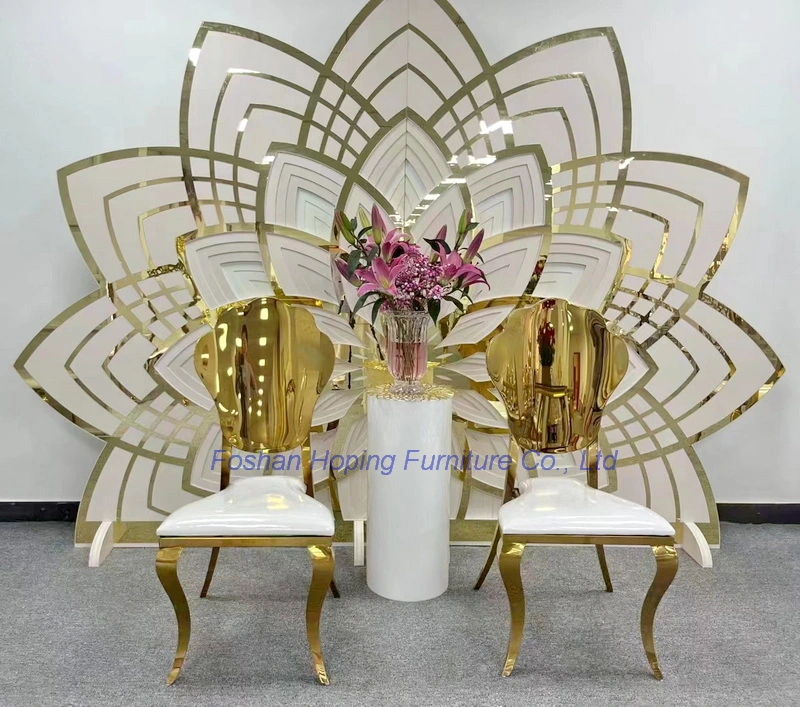 Gold King Throne High Back Wedding Background Decor Dining Chair