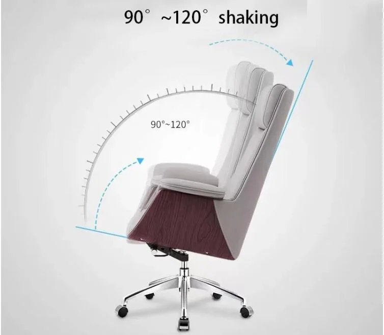 White Luxury Leather Executive Office Wooden Lifting Swivel Leather Chair Office Furniture (ZB-312A)