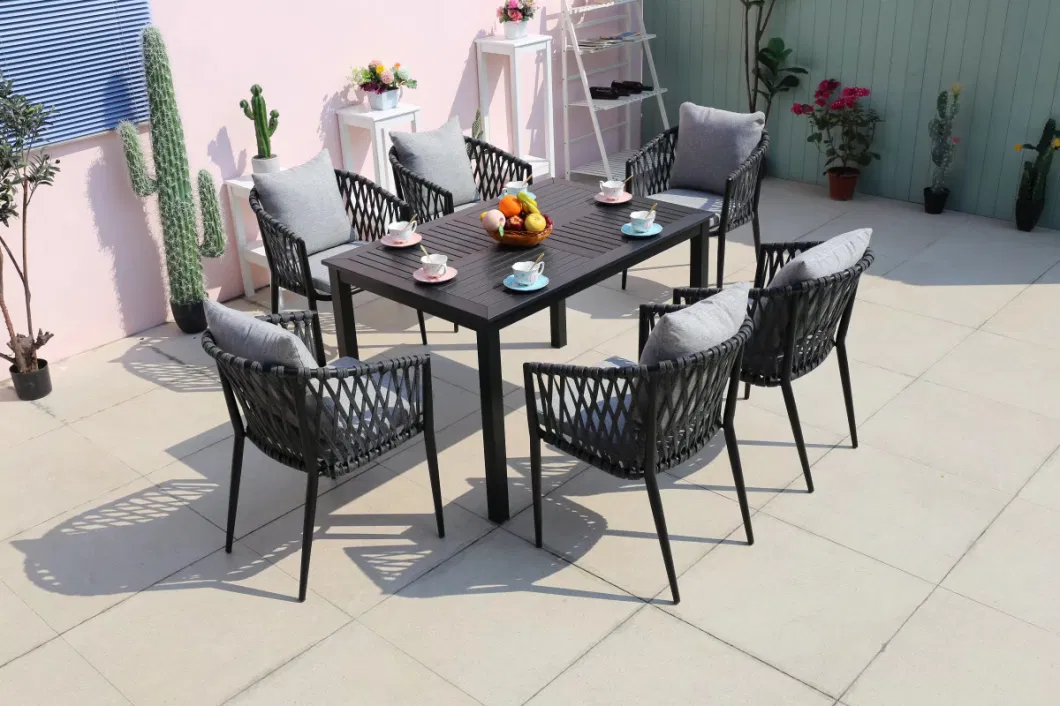 Outdoor Tables and Chairs Nordic Outdoor Garden Hotel Balcony Simple Waterproof Rope Chair Leisure Combination