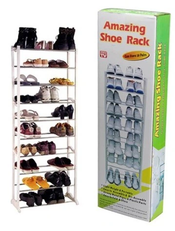 10 Tier Plastic Shoe Rack (TV0432)