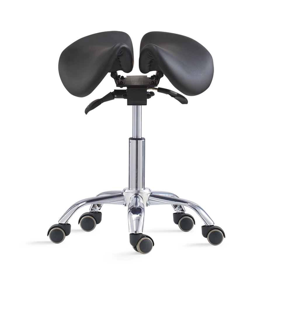 Ergonomic Swivel Adjustable Dental Saddle Stool Medical Chair with Wheels