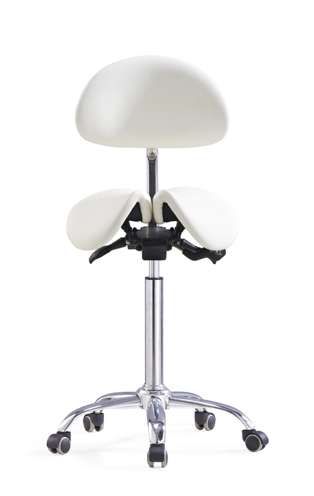 Ergonomic Swivel Adjustable Dental Saddle Stool Medical Chair with Wheels