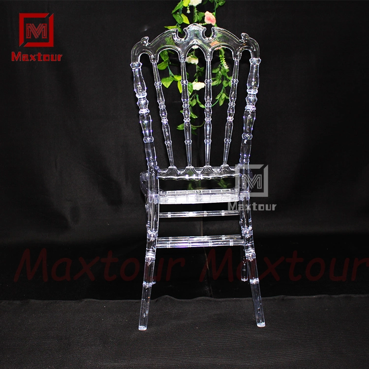 Chaivari Chair Clear Crystal Resin Napoleon Chair for Outdoor Wedding Transparent Basic