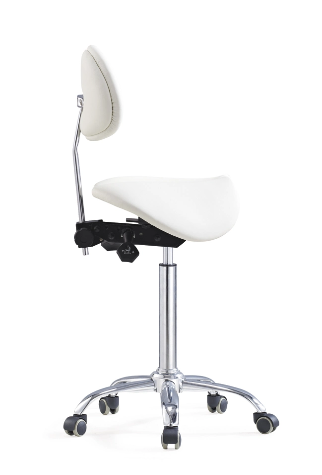 Ergonomic Swivel Adjustable Dental Saddle Stool Medical Chair with Wheels