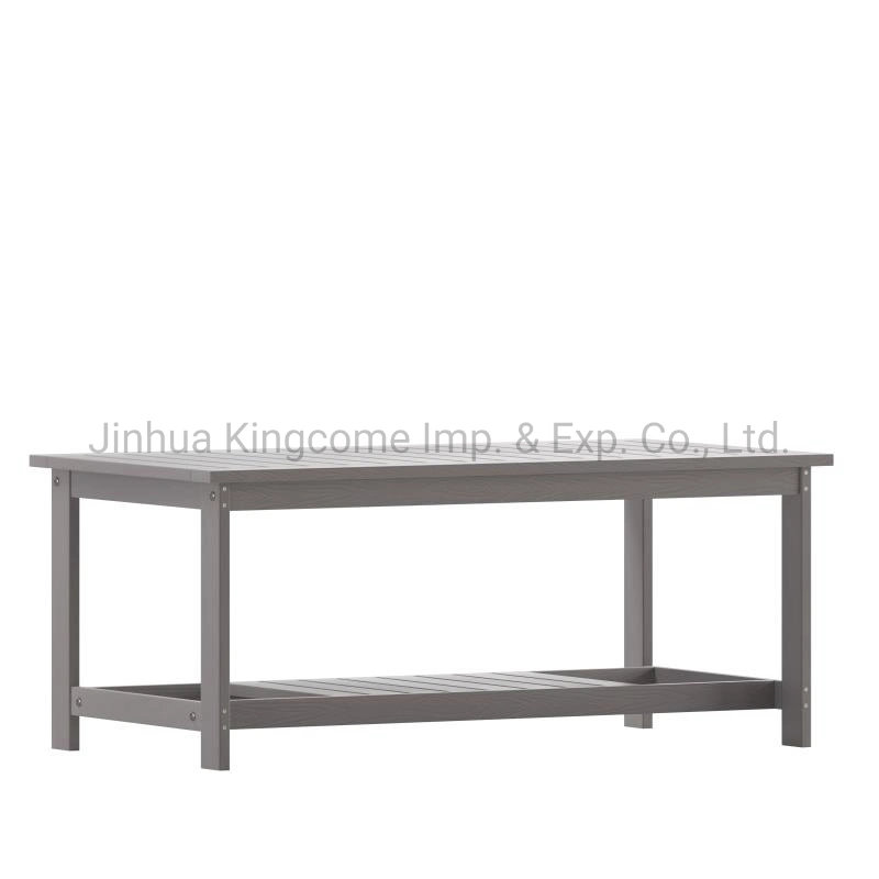 Garden Furniture Outdoor Picnic Plastic Wood Polystyrene Outdoor Bench and Table in Gray