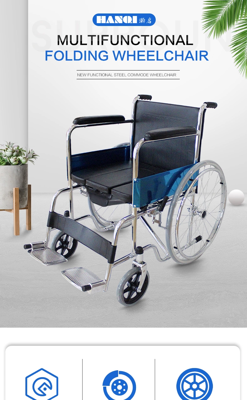 Disabled Product Folding Chair Multi-Functional Toilet Wheelchair Shower Commode Chair