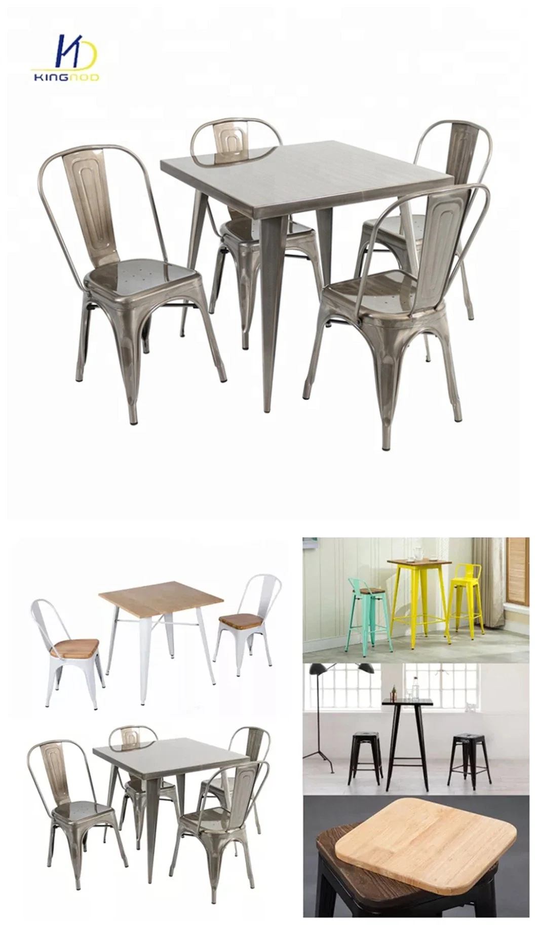 Modern Stackable Metal Chair Industrial Brass Dining Chair