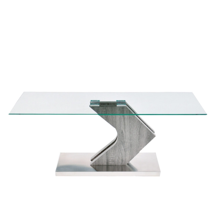 Modern Design Home Furniture Set MDF High Painting Tempered Glass Top Dining Table