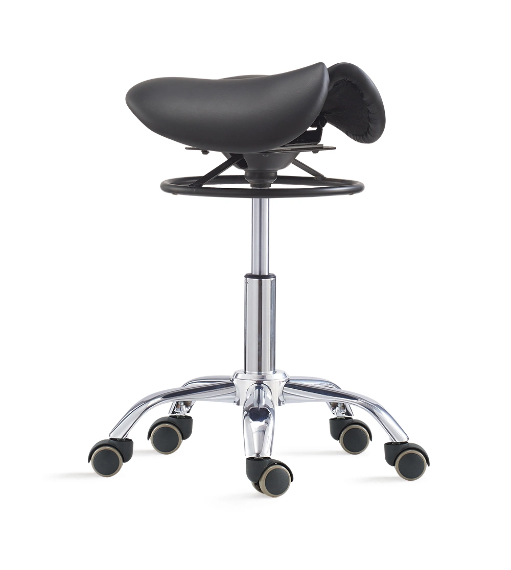 Ergonomic Swivel Adjustable Dental Saddle Stool Medical Chair with Wheels