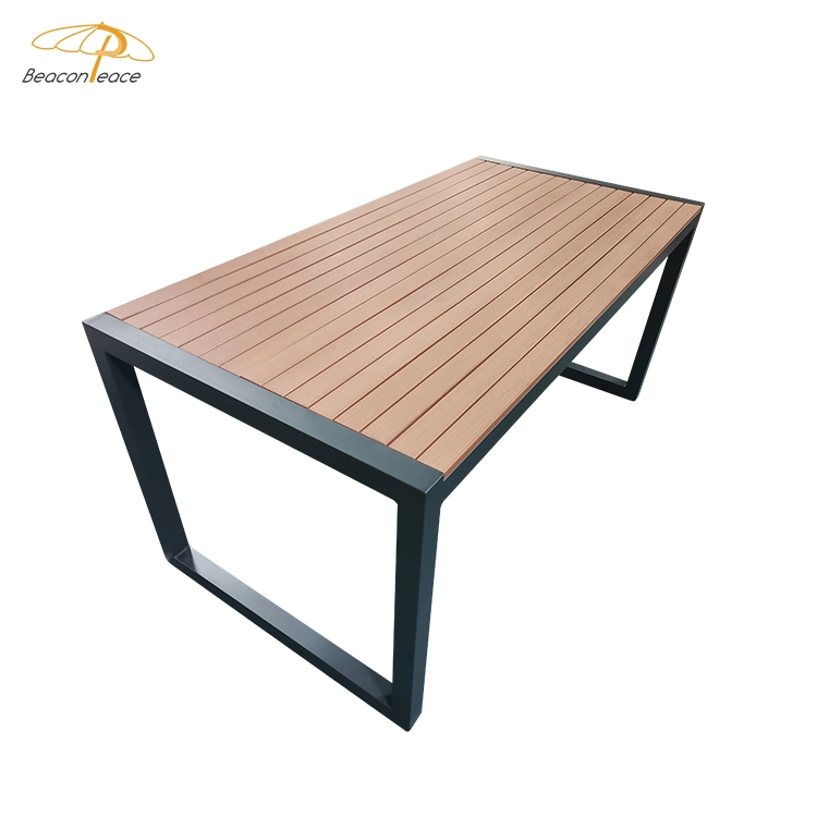 Garden Leisure Dining Coffee Furniture Aluminum Frame Wood Table Bench Set