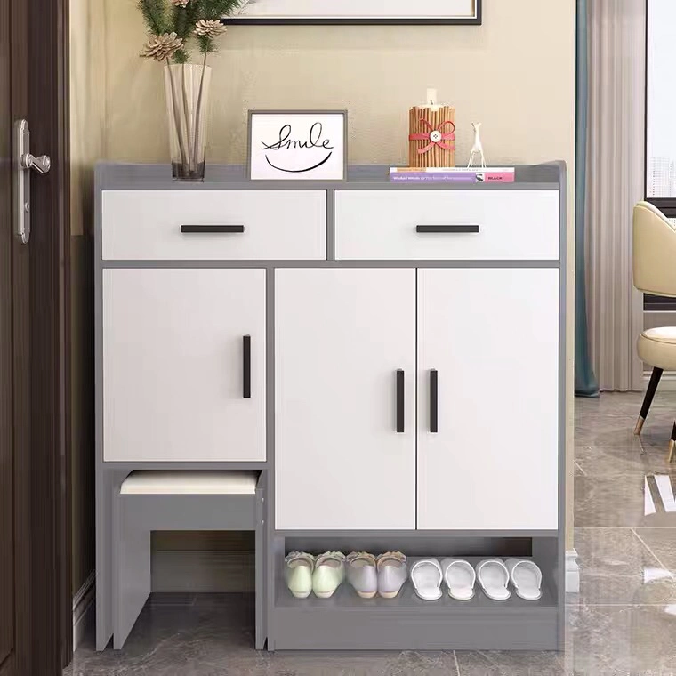 Melamine Laminate Shoe Rack Cabinet with Door and Drawer