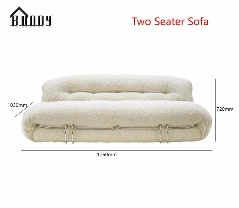 Leisure Single Sofa Chair Modern Club Small Boucle Fabric White Sofa Chairs for Living Room