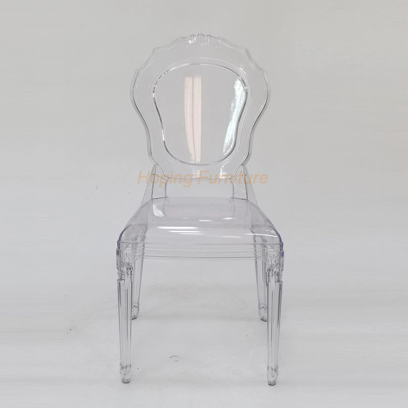 Net Back Decoration Transparent Crystal Wedding Dining Furniture Tiffany Resin Chair